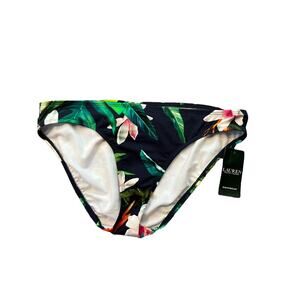 14 Lauren Ralph Lauren Navy Floral Bikini Bottom New NWT $52